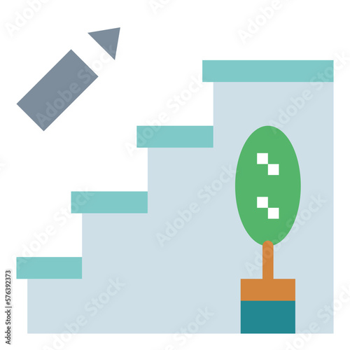 stairs flat icon style