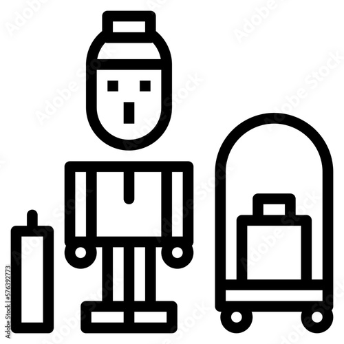 bellboy line icon style