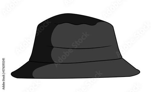 Black Bucket Hat Style Headdress Accessory