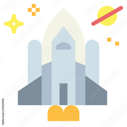 space shuttle flat icon style