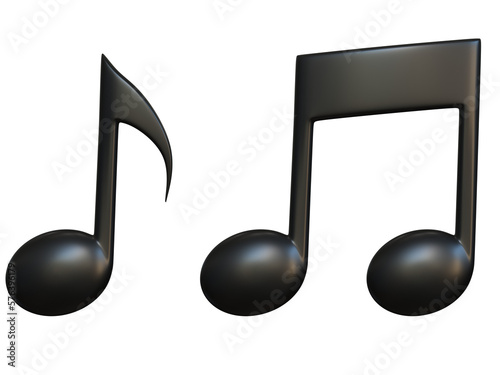 Music note 3d icon on white background