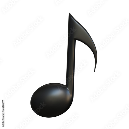 Fotografie Music note 3d icon on white background