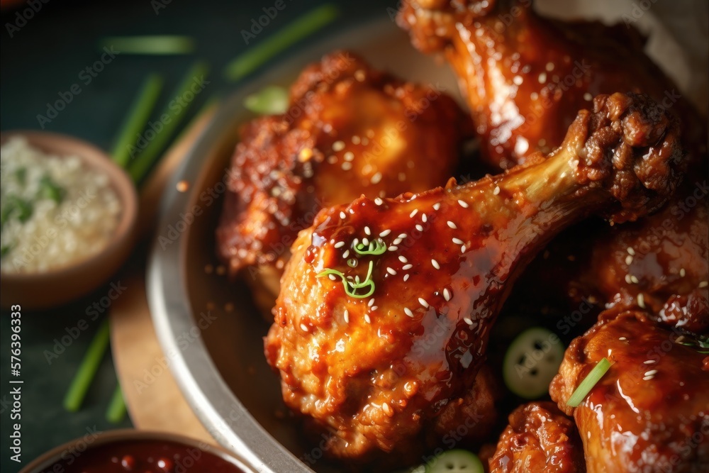 Korean fried chicken Stock Illustration | Adobe Stock