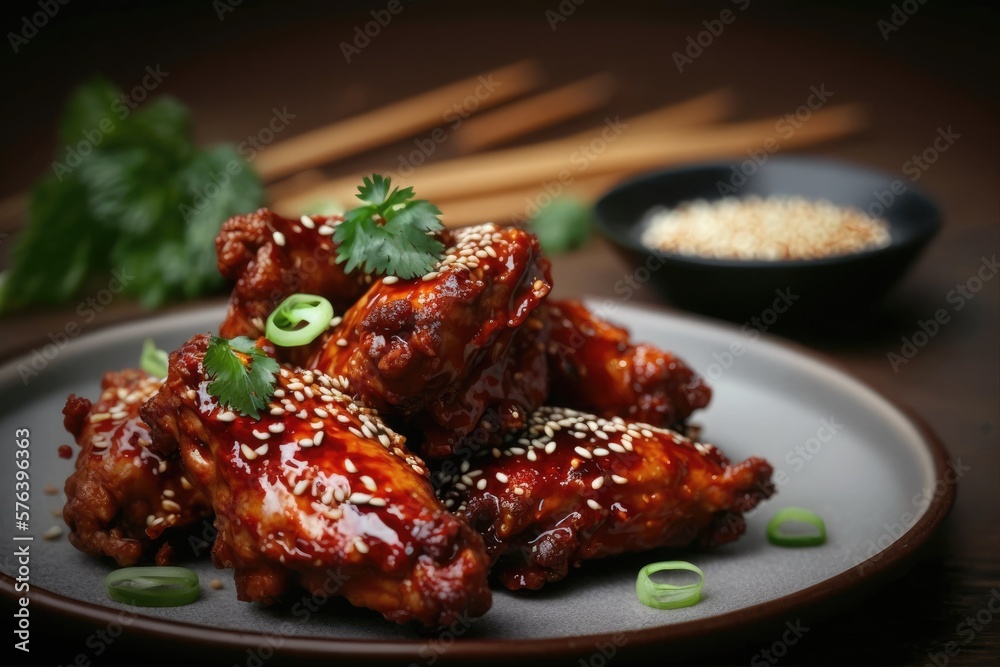 Korean fried chicken Stock Illustration | Adobe Stock