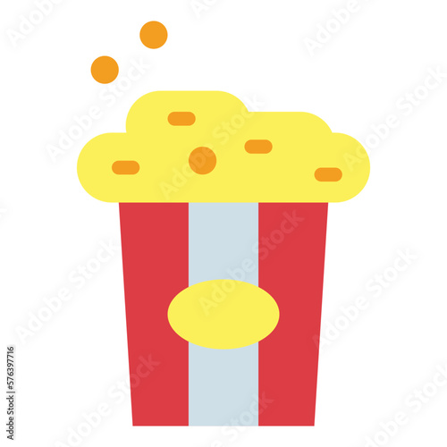 popcorn flat icon style