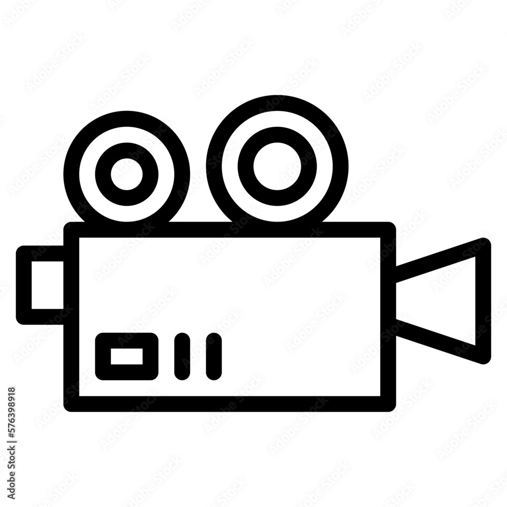 video camera line icon style