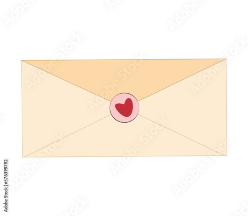Vector illustration of love letter.