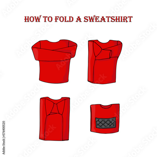 Red sweathirt on white background, isolated