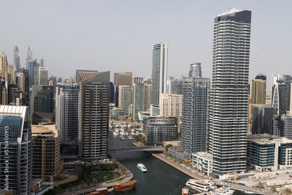 Dubai Marina City Skyline in the United Arab Emirates