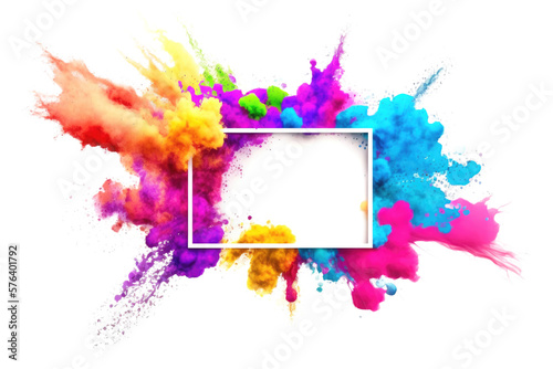 holi color powder with frame