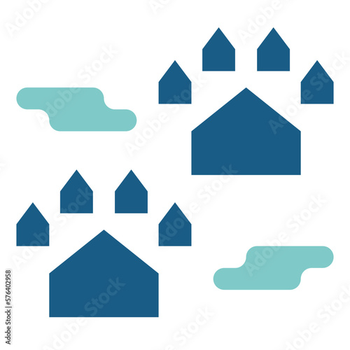 pawprint flat icon style