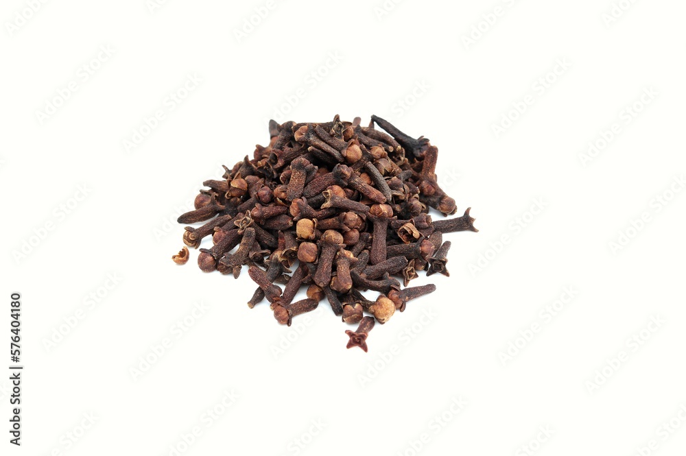 Dry Clove Spices Isolate on White Background with Copy Space Dry Clove Spices Isolate on White Background with Copy Space