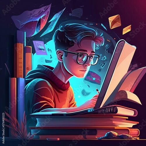 Student Learning, vector, generative AI
