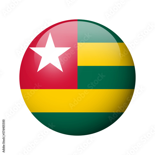 Free Download Togo flag - glossy circle badge. Vector icon. - GFXLoad