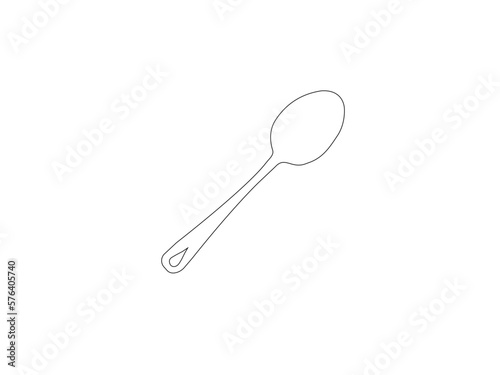 Set of dessert cutlery spoon fork and knife stainless steel isolated on white background.Stainless steel glossy metal kitchen spoon isolated over the white background . © Md