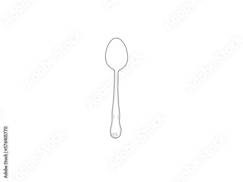 Silver spoon photo stacking side view isolated on white background. This has clipping path. Cutlery icon. Spoon, forks, knife. restaurant business concept, vector illustration. Fork Spoon Restaurant © Md