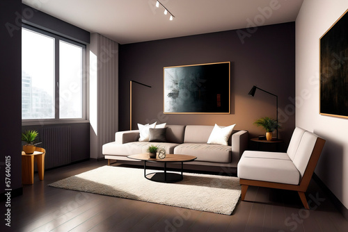 modern interior design. Generative ai. © Oleg_Yakovlev