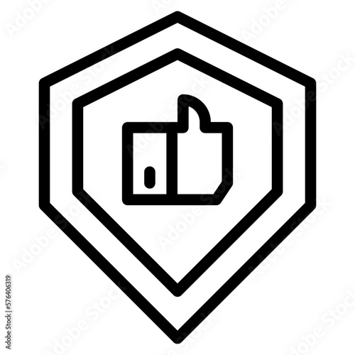 shield line icon style photo