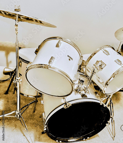 Canvas Print drum and drumsticks