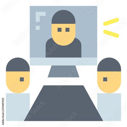 video conference flat icon style