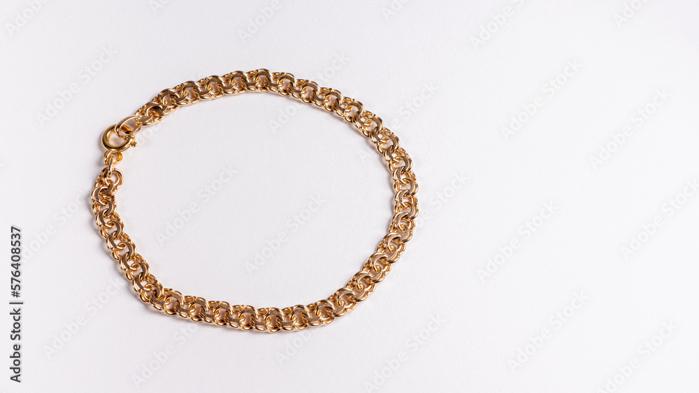 golden bracelet with white background golden bracelet with white background