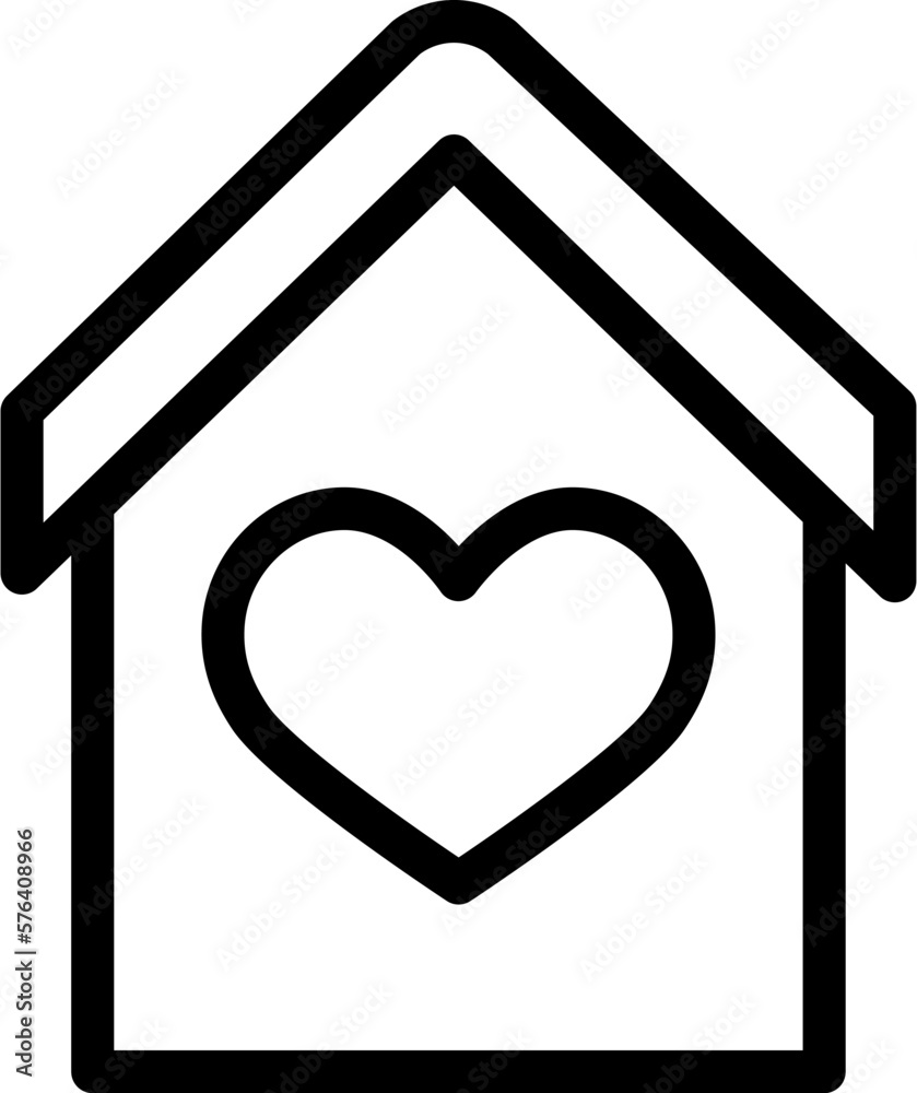 house icon with heart house icon with heart