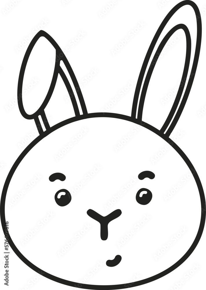 Cute cartoon funny smiling character of rabbit. Baby animal collection. Childish print for nursery, kids apparel, poster, postcard. Cute cartoon funny smiling character of rabbit. Baby animal collection. Childish print for nursery, kids apparel, poster, postcard.