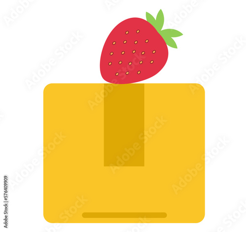 Thing Prepositions on above box and fruit