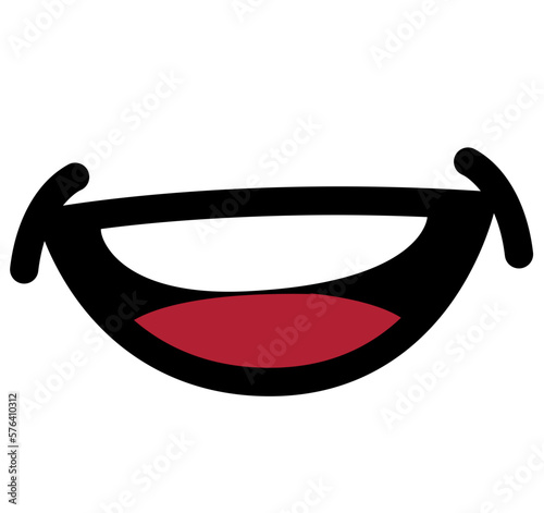Comic smile mouth cartoon style black red