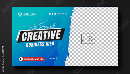 Creative business YouTube video thumbnail or social media web banner and corporate YouTube thumbnail design template	