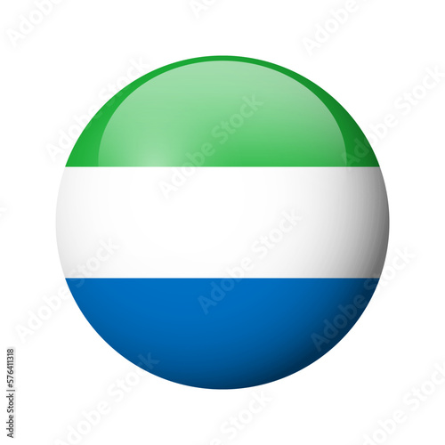 Free Download Sierra Leone flag - glossy circle badge. Vector icon. - GFXLoad