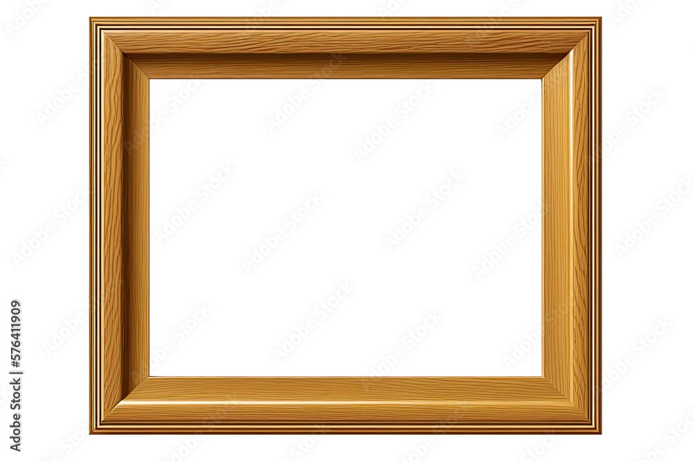 Empty brown wooden frame on transparent background. No photo. Blank frame. Generative AI Empty brown wooden frame on transparent background. No photo. Blank frame. Generative AI
