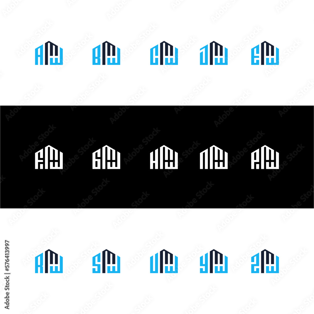 cwm-set-letter-logo-in-the-form-of-hexagons-and-cube-logos-with-letter