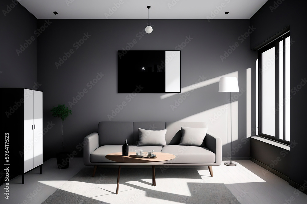 modern living room. Generative ai modern living room. Generative ai