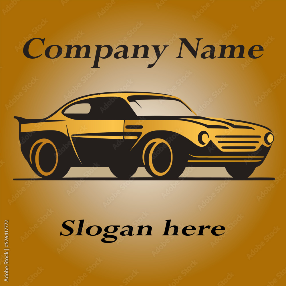 Fototapeta premium A minimalist car logo for companies specializing in (Automobile industry,Car service,Car dealerships and Car repair shops,Car rent,Automobile spare parts)
