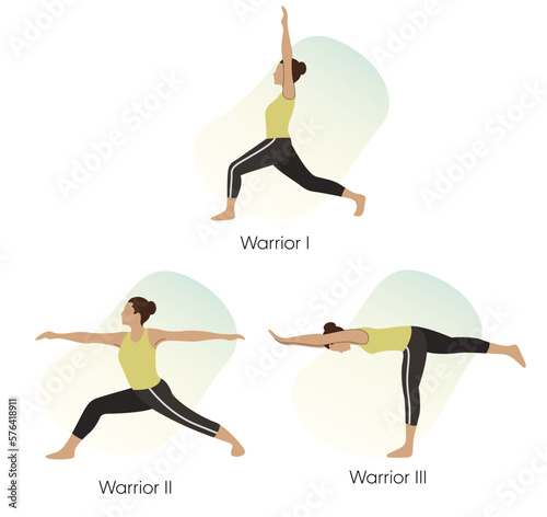 Yoga - Healthy Living - Warrior Pose - Illustration