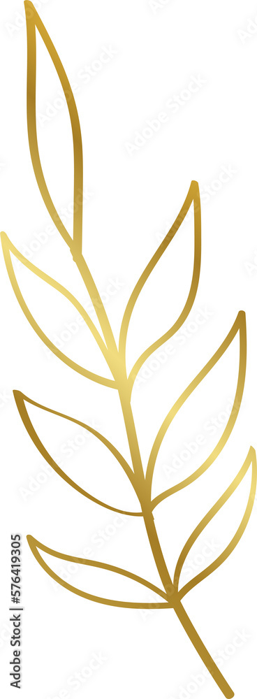 Transparent Gold Floral Illustration Transparent Gold Floral Illustration