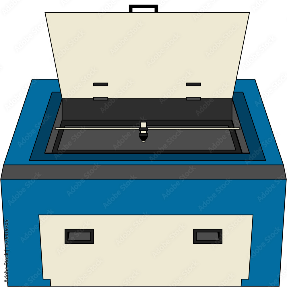Laser Cutter Machine Illustration Laser Cutter Machine Illustration