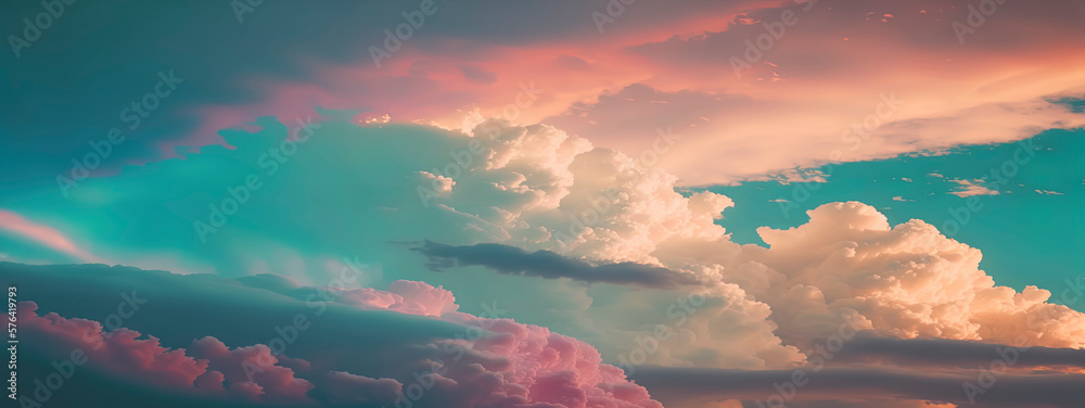beautiful sky and clouds in pastel tones