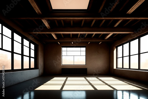 empty room with floor. Generative ai