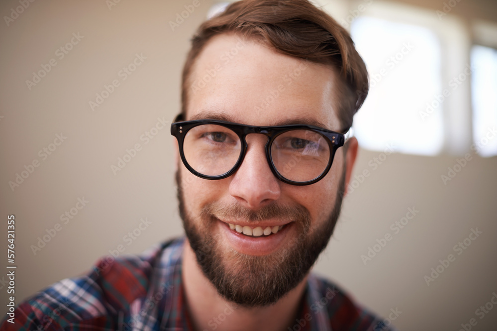Hes hip and handsome. Shot of a handsome hipster indoors.