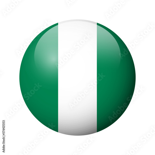 Nigeria flag - glossy circle badge. Vector icon. Free Download Nigeria flag - glossy circle badge. Vector icon. - GFXLoad