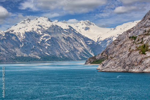 Alaskan Mountain Range in Glacier Bay  Alaska