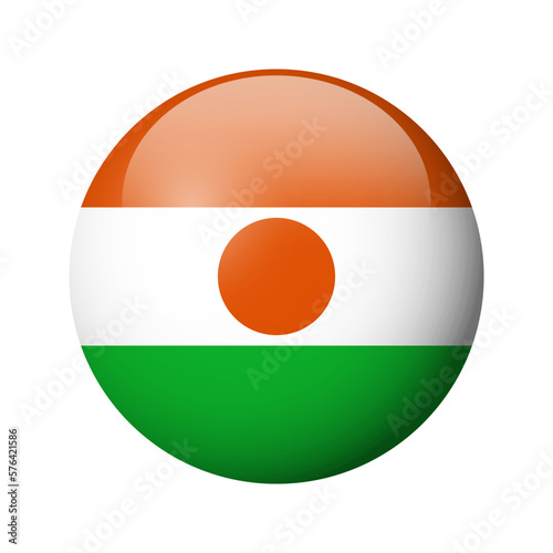 Niger flag - glossy circle badge. Vector icon. Free Download Niger flag - glossy circle badge. Vector icon. - GFXLoad