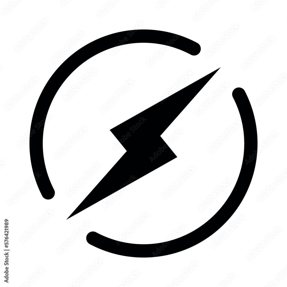 Black lightning bolt icon. The logo. Design element. The concept of