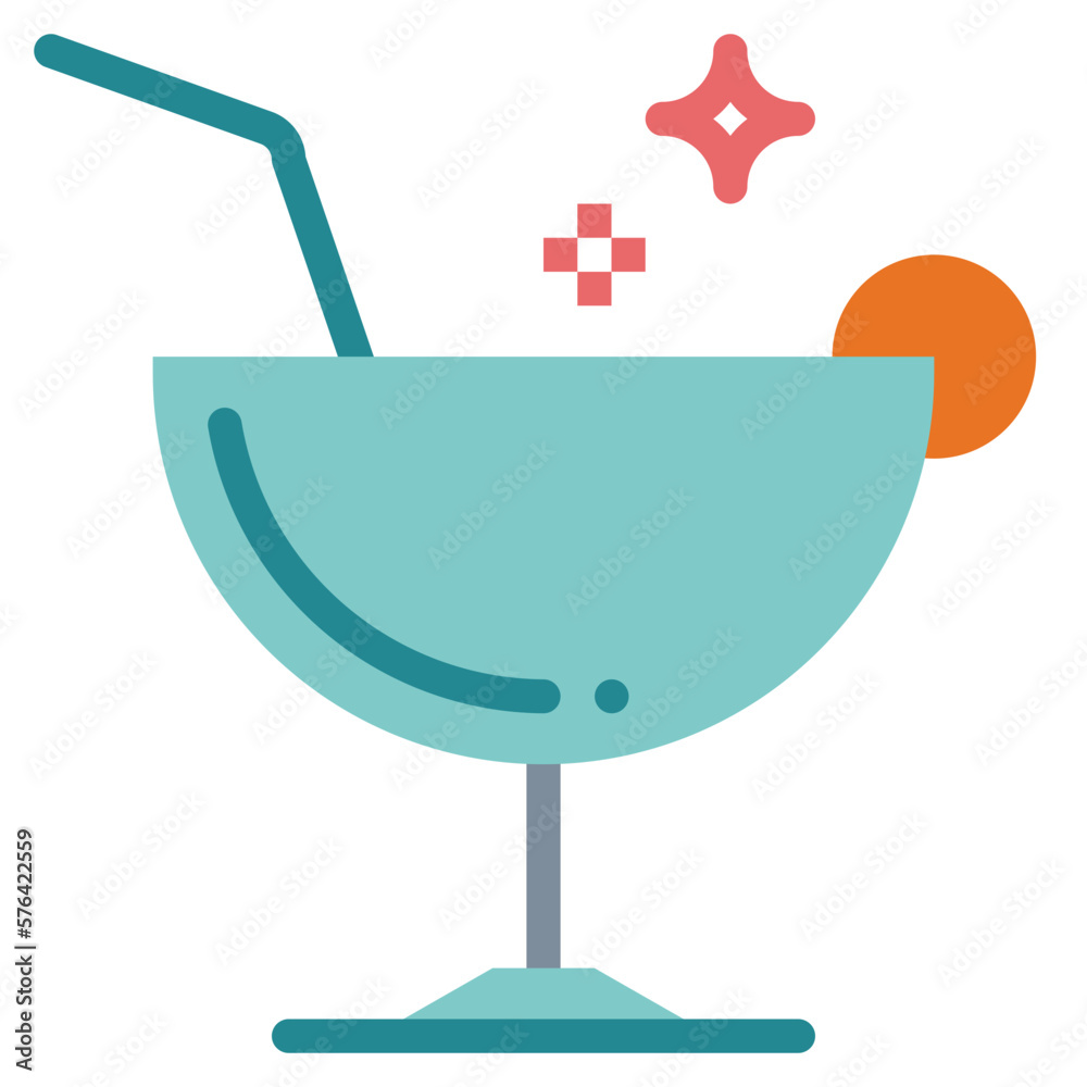 Fototapeta premium cocktail flat icon style