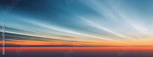 sunset in the evening, evening sky with blue, withe and orange clouds
