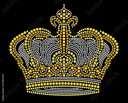 rhinestone design, hot transfer, shiny applique rhinestone royal crown photo