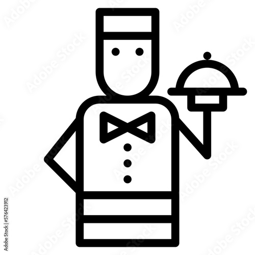 waiter line icon style