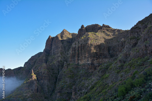 Mountains with fog at Masca, in Tenerife in Spain